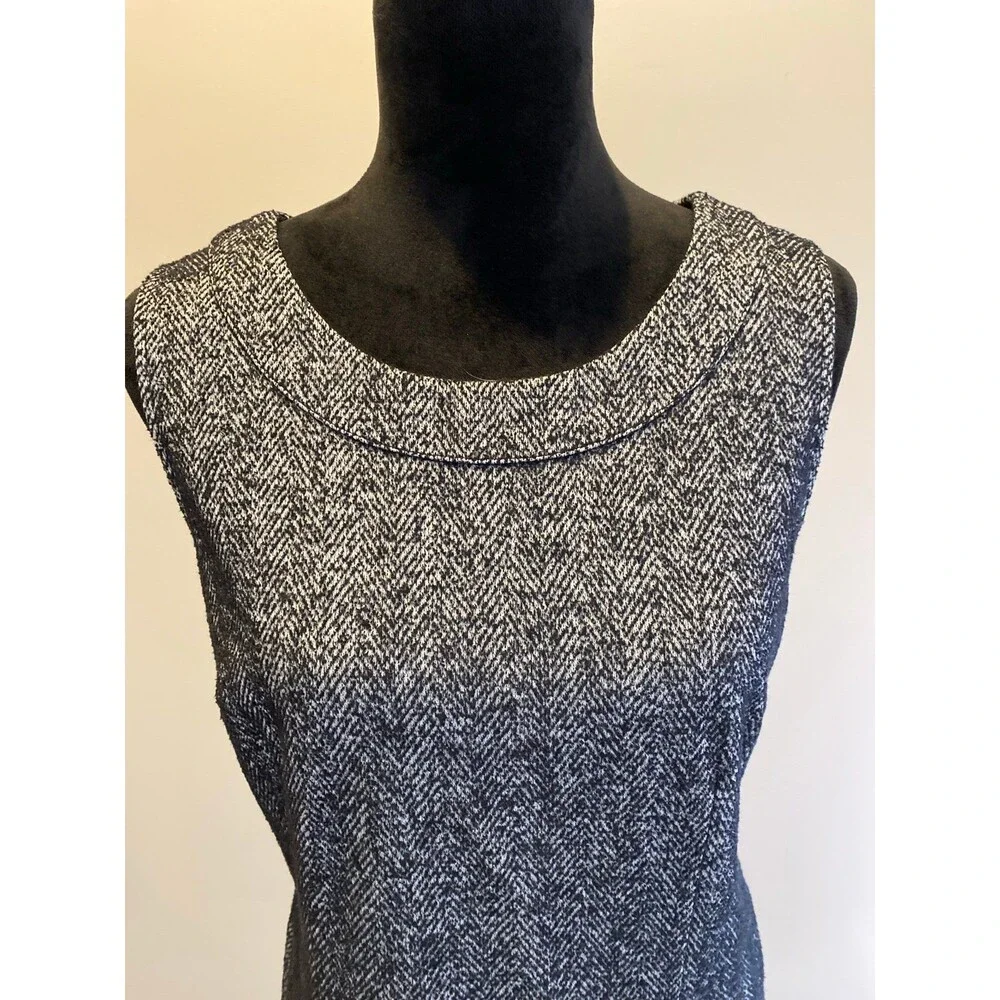 Cabi Women’s‎ Vest Tweed Type Fabric Sz Large Black White Pockets Business Wear